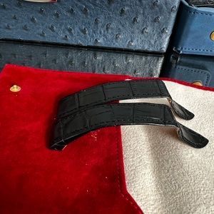 Cartier 100 Santos Black leather strap